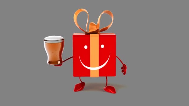 Divertente regalo cartone animato — Video Stock