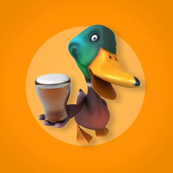 Fun cartoon duck — Stock Photo, Image