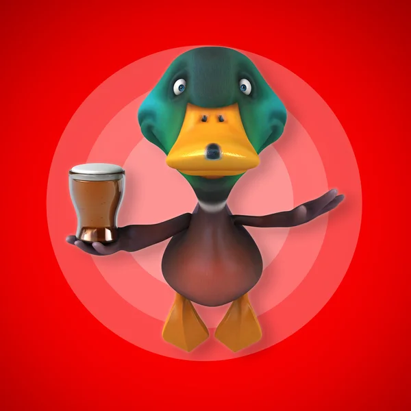 Fun cartoon duck — Stock Photo, Image