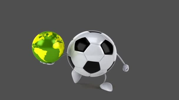 Zabawna kreskówka piłka nożna Piłka — Wideo stockowe