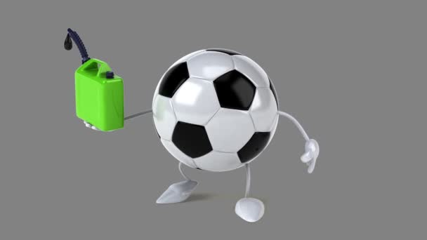 Fun cartoon football ball — Stock Video