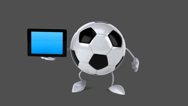 Zábavné kreslené fotbalový míč — Stock video