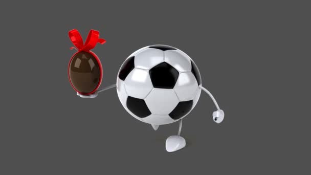 Szórakoztató karikatúra futball labda — Stock videók