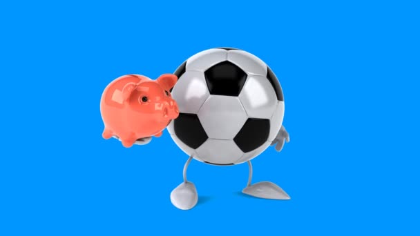 Fun cartoon football ball — Stock Video