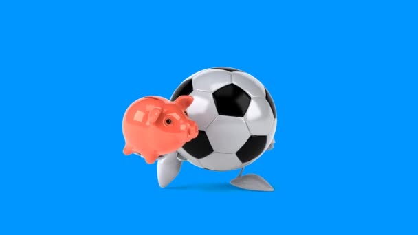 Fun cartoon football ball — Stock Video