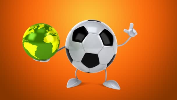 有趣的卡通足球球 — 图库视频影像