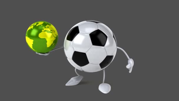 Ballon de football amusant dessin animé — Video