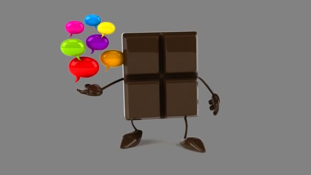 Divertente cartone animato cioccolato bar — Video Stock