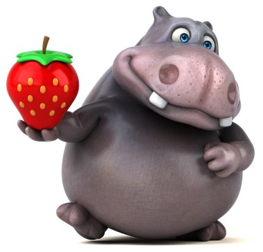 Eğlenceli çizgi film su aygırı