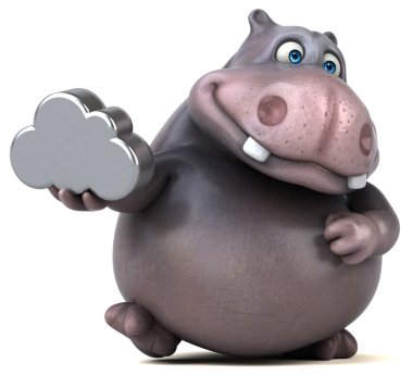 Eğlenceli çizgi film su aygırı