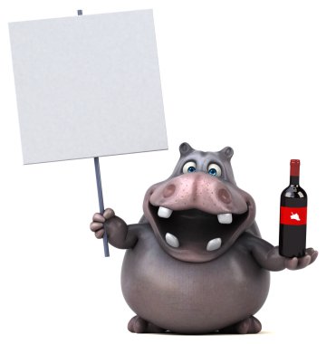 Eğlenceli çizgi film su aygırı