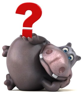 Eğlenceli çizgi film su aygırı