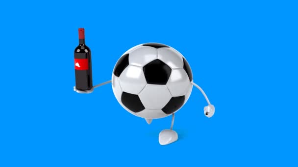 Fun cartoon football ball — Stock Video