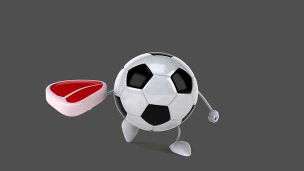 Divertente pallone da calcio cartone animato — Video Stock