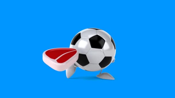 Divertente pallone da calcio cartone animato — Video Stock