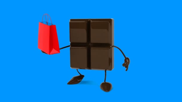 Leuke cartoon chocolade bar — Stockvideo