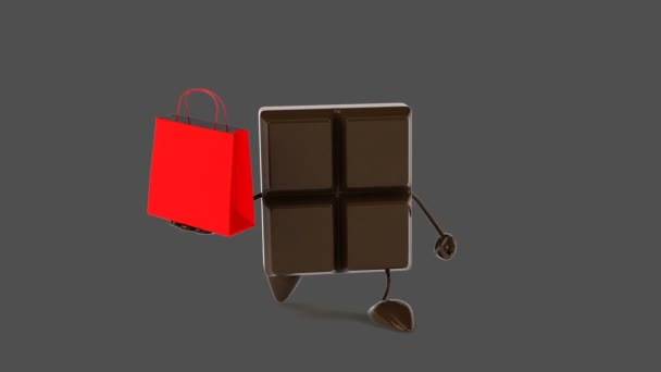 Fun cartoon chocolate bar — Stock Video