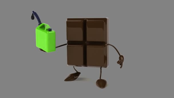 Leuke cartoon chocolade bar — Stockvideo