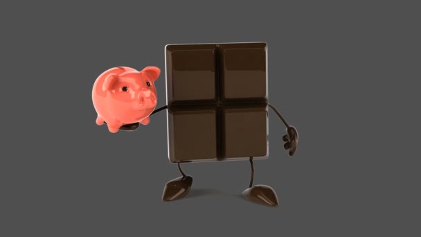 楽しい漫画チョコレート バー — ストック動画