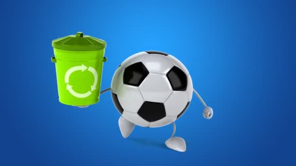 Fun cartoon football ball — Stock Video