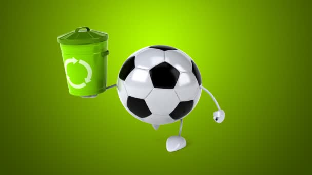 Divertente pallone da calcio cartone animato — Video Stock