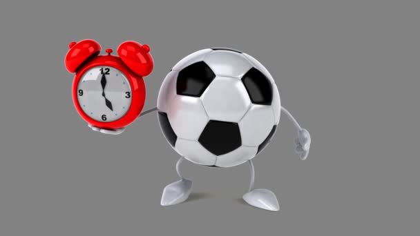 Divertente pallone da calcio cartone animato — Video Stock