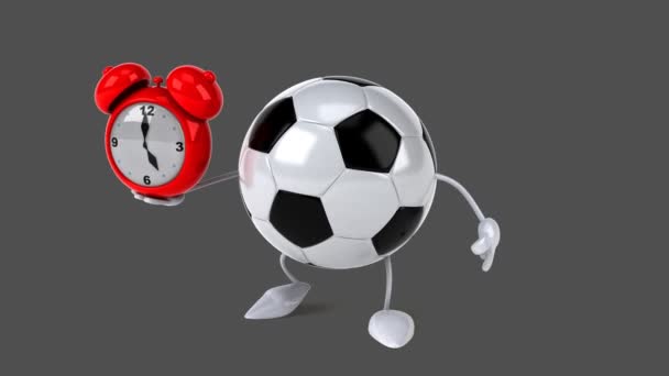 Divertente pallone da calcio cartone animato — Video Stock