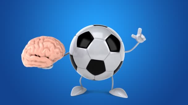 Divertente pallone da calcio cartone animato — Video Stock