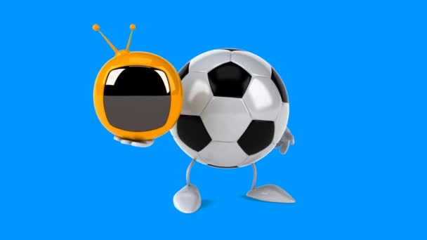 Fun cartoon football ball — Stock Video