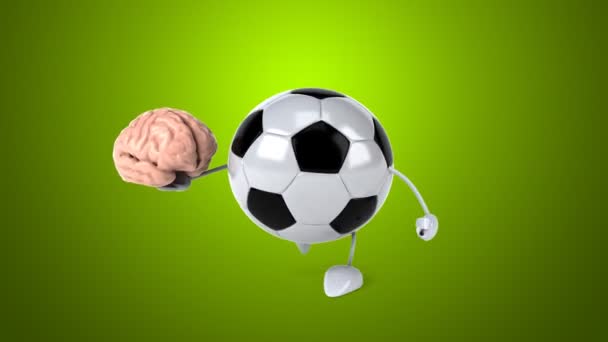 Roliga tecknade Fotboll boll — Stockvideo