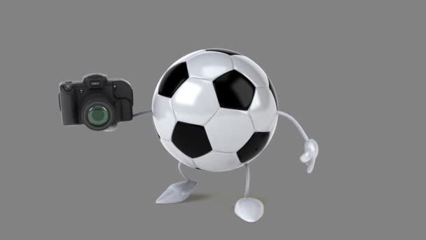 Divertente pallone da calcio cartone animato — Video Stock