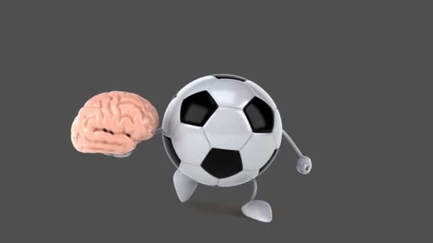 Ballon de football amusant dessin animé — Video