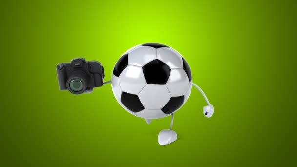 Divertente pallone da calcio cartone animato — Video Stock