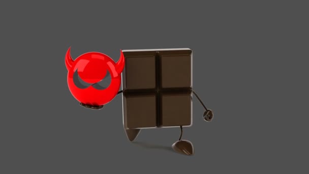 Divertente cartone animato cioccolato bar — Video Stock