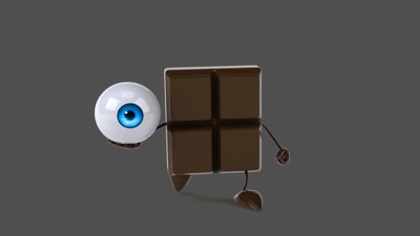 Divertida barra de chocolate de dibujos animados — Vídeos de Stock
