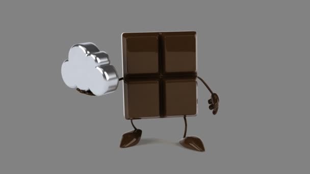 Roliga tecknade choklad bar — Stockvideo