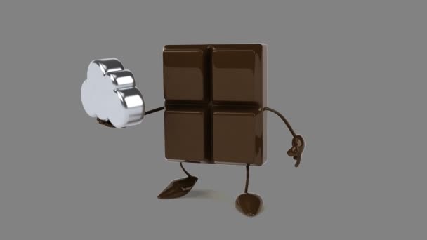 楽しい漫画チョコレート バー — ストック動画