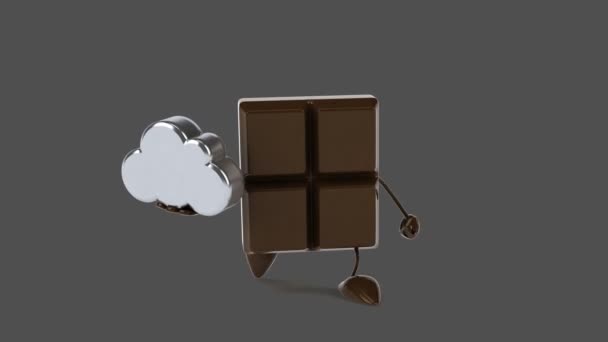 Divertente cartone animato cioccolato bar — Video Stock