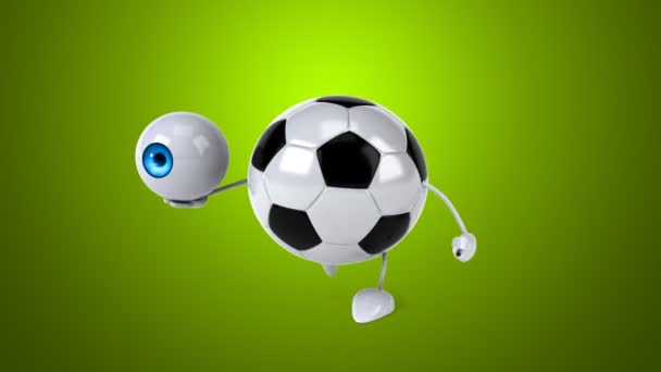 Divertente pallone da calcio cartone animato — Video Stock