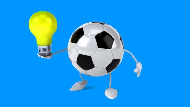 Divertente pallone da calcio cartone animato — Video Stock