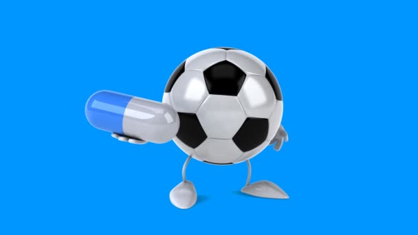 Fun cartoon football ball — Stock Video