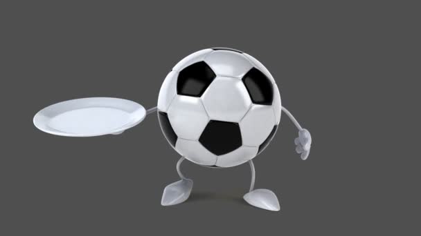 Fun cartoon football ball — Stock Video