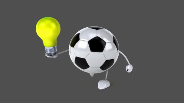 Divertente pallone da calcio cartone animato — Video Stock