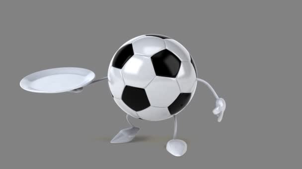 Divertente pallone da calcio cartone animato — Video Stock