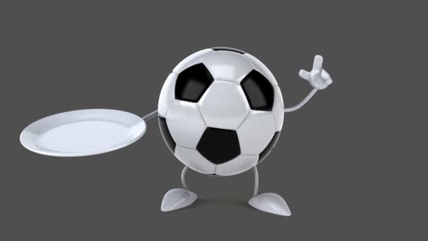 Zábavné kreslené fotbalový míč — Stock video