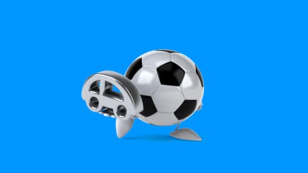 Divertente pallone da calcio cartone animato — Video Stock