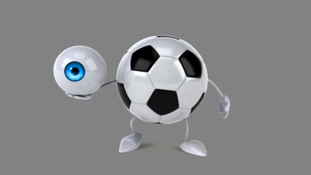 Divertente pallone da calcio cartone animato — Video Stock