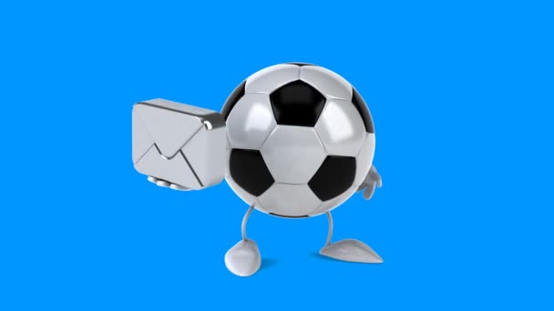 Fun cartoon football ball — Stock Video