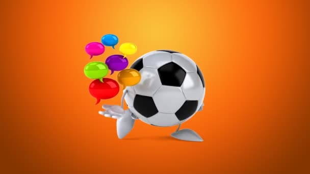 Fun cartoon football ball — Stock Video