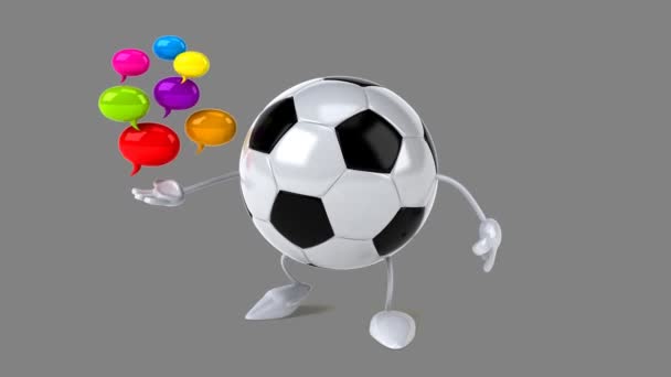 サッカー ボールの楽しい漫画 — ストック動画